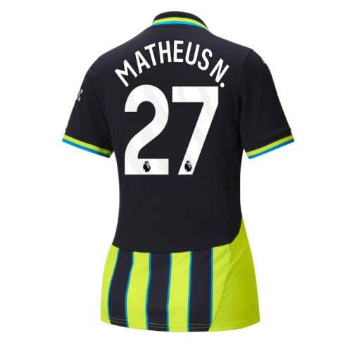 Fotballdrakt Dame Manchester City Matheus Nunes #27 Bortedrakt 2024-25 Kortermet